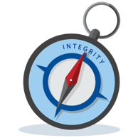 Compass pointing to Integrity